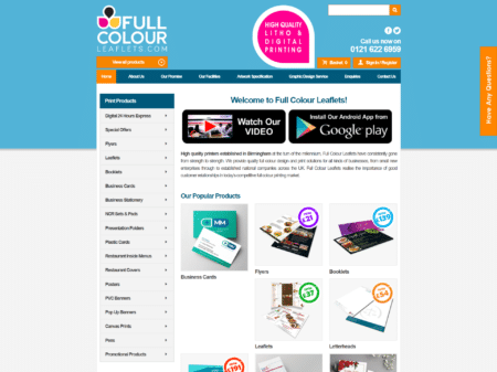 Full Colour Leaflets Homepage