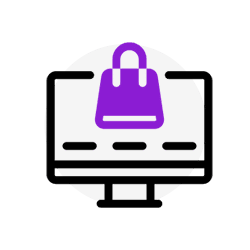 A laptop icon showcasing a purchasing moment.