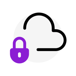 a icon of a secured cloud